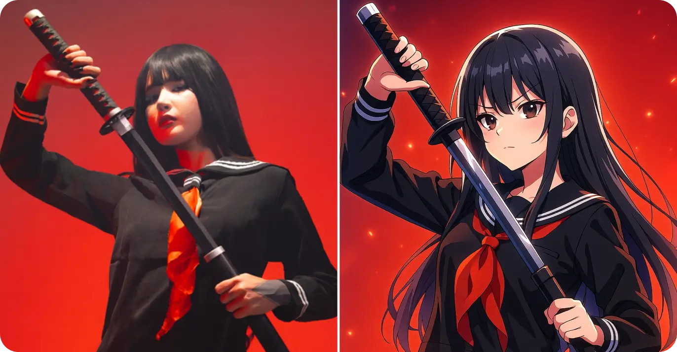 Turn photo into anime - free AI anime filter and manga style transformation - before