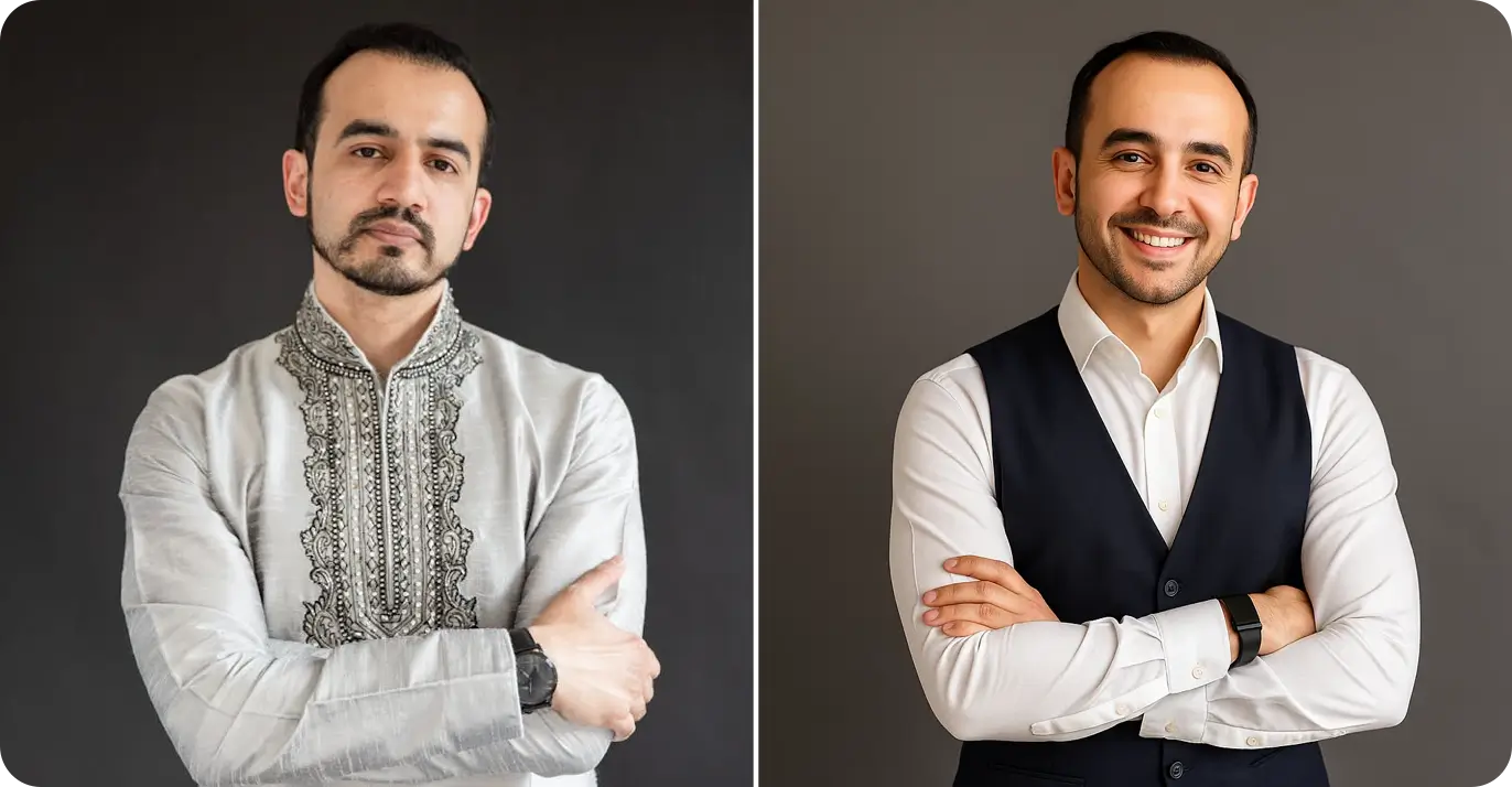 Professional portrait - AI business portrait and executive portrait transformation - before