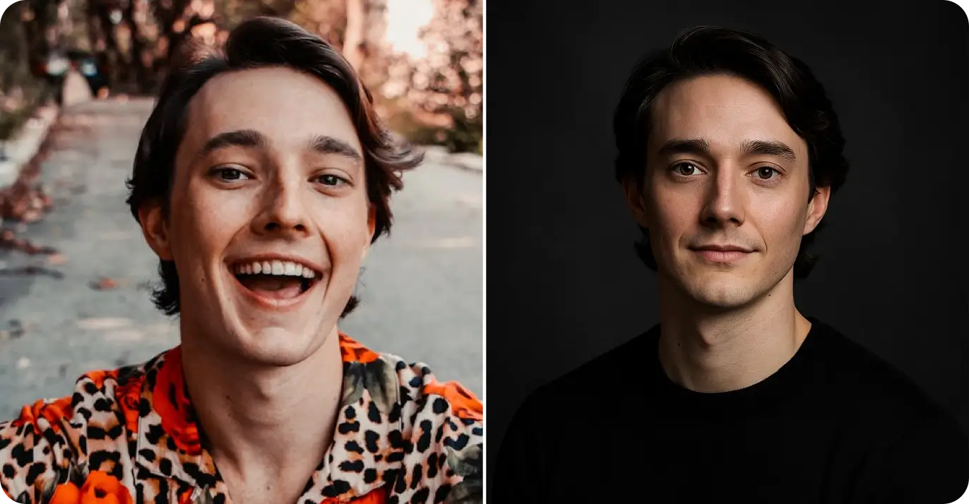 Business casual headshots and professional casual headshots - AI business casual headshot generator example - before