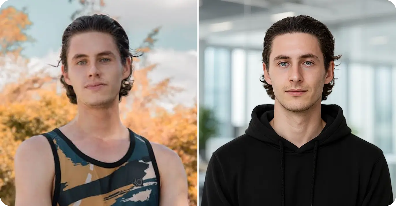 Executive Photo Modern Business Leader Professional transformation example - before