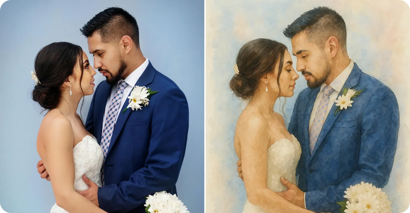 Free watercolor filter - AI photo to watercolor converter and portrait maker - before