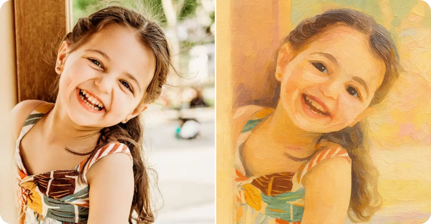 Oil painting filter - photo to oil painting conversion example - before