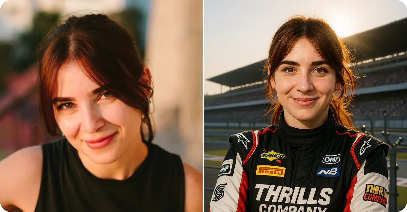 Race car driver photo - AI racing driver headshot transformation - before