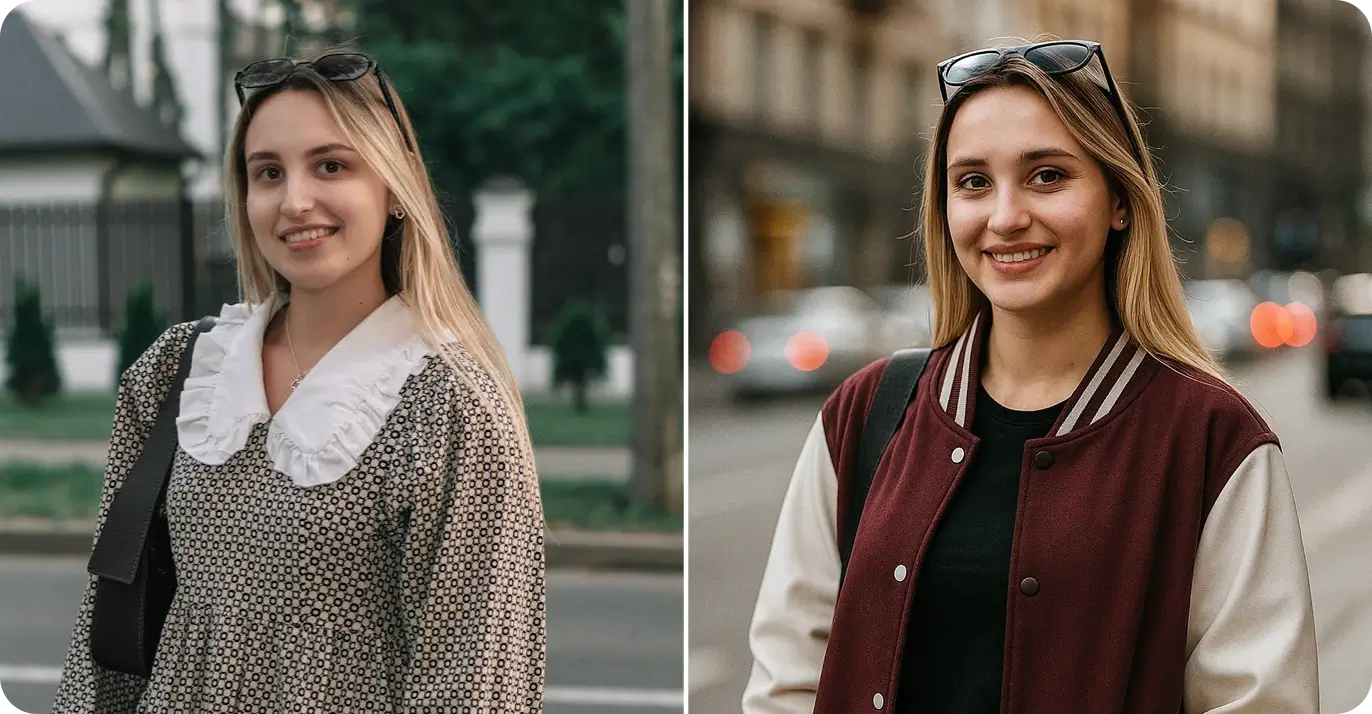 Street portrait - AI street style photo transformation - before